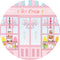 Ice Cream Round Backdrops Pink Girls Birthday Party Circle Background Cake Table Banner Covers