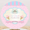 Personalize Ice Cream Round Backdrops Pink Girls Birthday Party Circle Background Cake Table Banner Covers