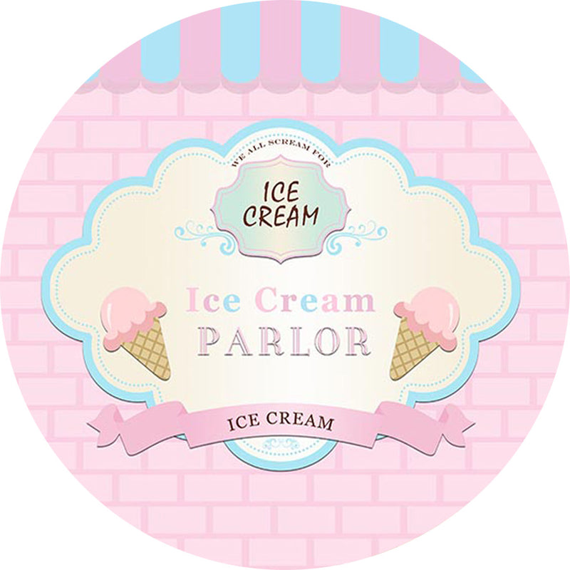 Personalize Ice Cream Round Backdrops Pink Girls Birthday Party Circle Background Cake Table Banner Covers