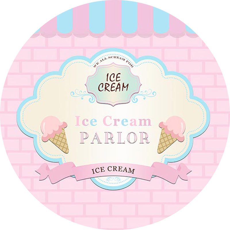 Personalize Ice Cream Round Backdrops Pink Girls Birthday Party Circle Background Cake Table Banner Covers