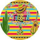 Fiesta Round Backdrops Kids Birthday Party Circle Background Celebration Carnival Cake Table Banner Covers