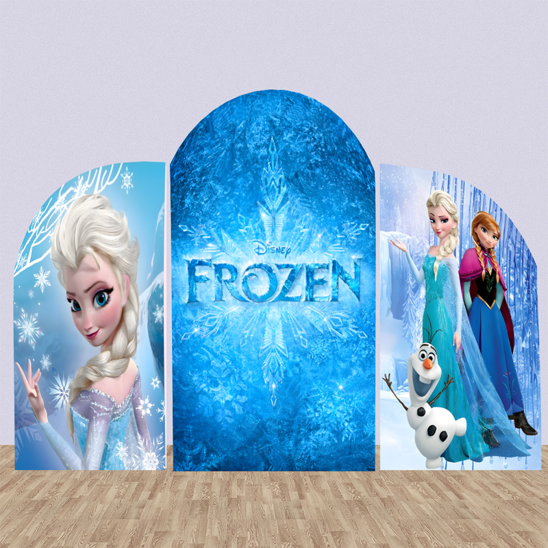 Frozen Photo Background Elsa Cover Theme Arch Background Double Side Elastic Covers