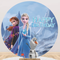Frozen Round Backdrops Elsa Party Circle Background Birthday Covers