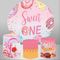 Sweet Donuts Party Round Backdrop Circle Background Baby Shower Birthday Photo StudioDecor Candy Table Banner Covers