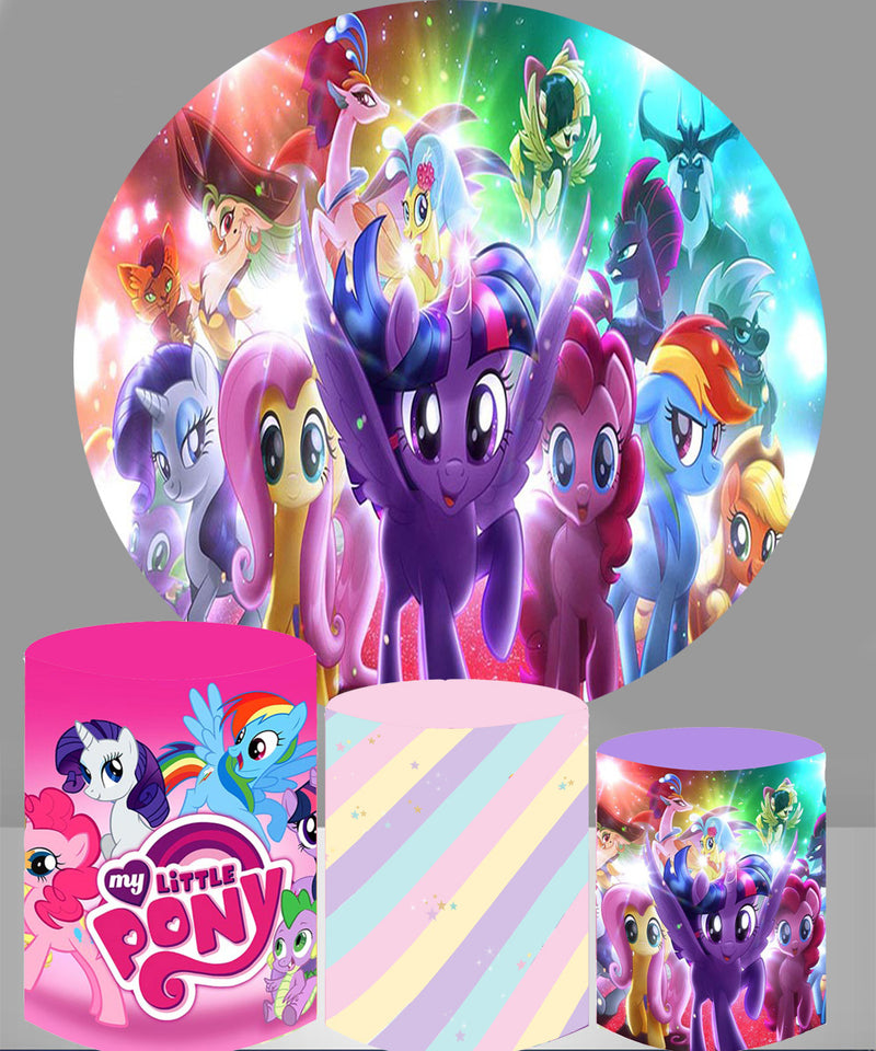 My Little Pony Round Backdrops Girls Birthday Party Circle 