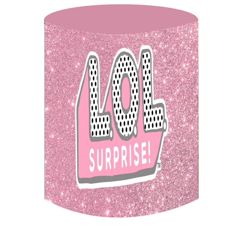LoL Surprise Round Backdrops Decoration Backdrop Girls Birthday Round Circle Cover Background Cylinder Plinth Covers