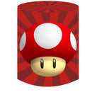 Fondo redondo de Super Mario, cubiertas de pedestal cilíndricas de fondo circular de cumpleaños de Mario Bros 