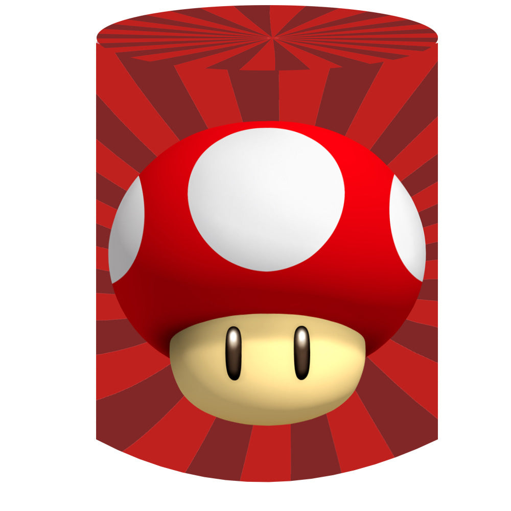 Super Mario Round Backdrop Mario Bros Birthday Circle Background Cylin ...