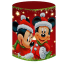 Mickey Mouse Round Party Backdrops Merry Christmas Photography Background Elastic Studio Xmas Party Decors