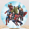 Superhero Round Backdrops Spider man Kids Party Circle Background Girls Birthday Covers