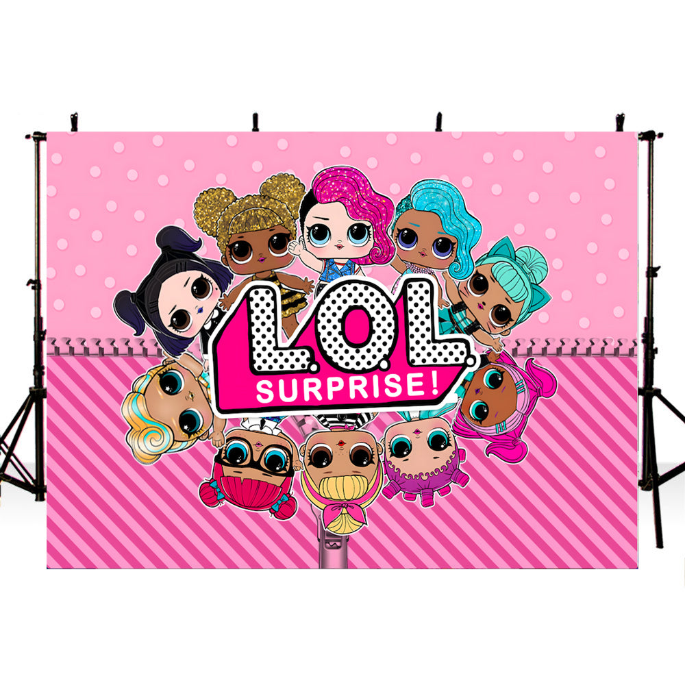 Lol Surprise Photo Backdrop Pink Girls Birthday Party Custom Photography Background Photo Booth Decors