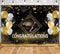 Graduation Backdrop Glitter Golden Dots Balloon Decoration graduation Party Banner Photo Props Studio Booth Background