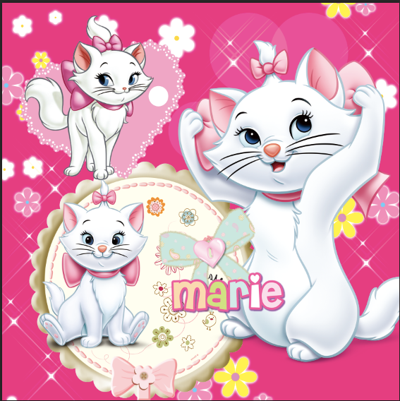 Pink Marie Cat Girls Birthday Photo Backdrop kids Baby shower Decor Photo Studio Kids Photography Background