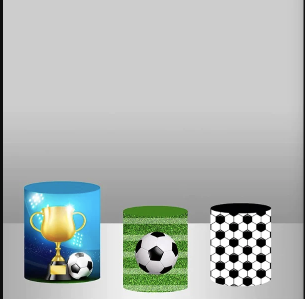Football Round Backdrop Soccer Party Decor Circle Cake Table Background Cylinder Plinth Covers