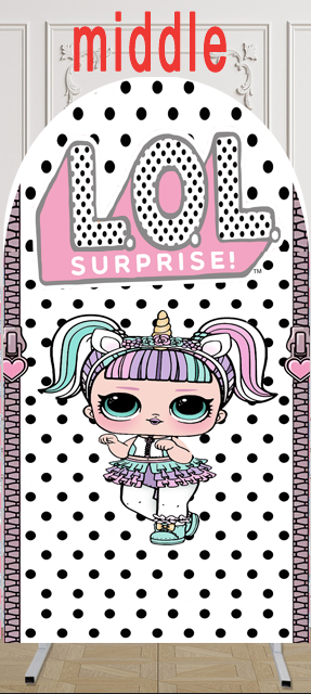  LoL Surprise Photo Background Girls Birthday Party Cover Theme Arch Background Double Side Elastic Covers