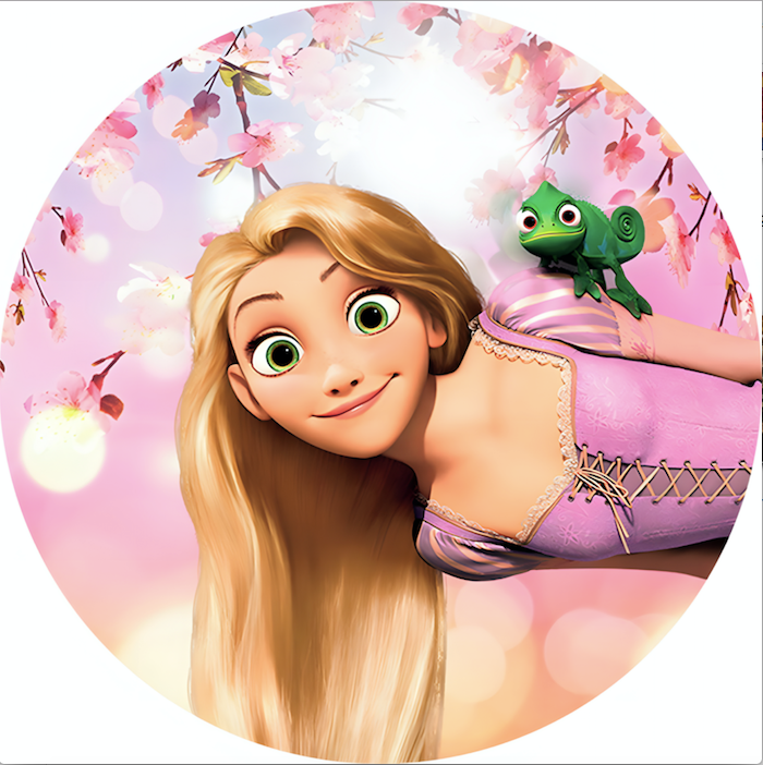 Tangled Rapunzel Round Backdrops Smiling Girls Birthday Party Circle Background Covers