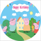 Custom Pig Round Photo Backdrop Baby Birthday Circle Background Cylinder Plinth Covers