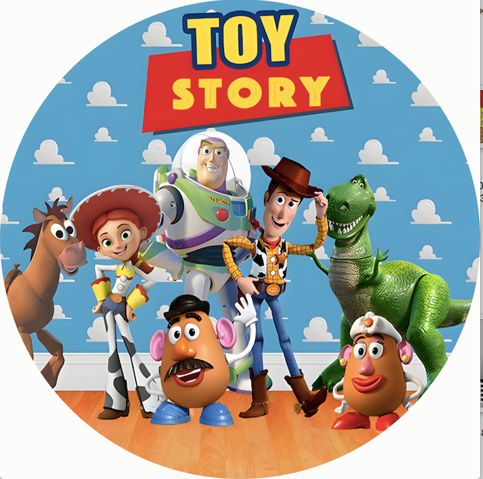 Custom Toy Story Round Backdrop Cover Boys Birthday Cylinder Plinth Covers