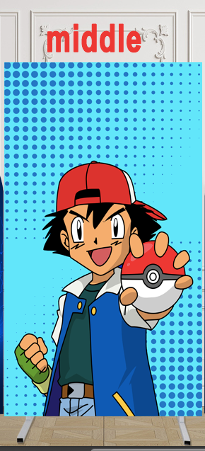 Fondo de foto de Pokémon de tamaño personalizado, cubierta de personaje de Pokémon, fondo de arco temático, cubiertas elásticas de doble cara 