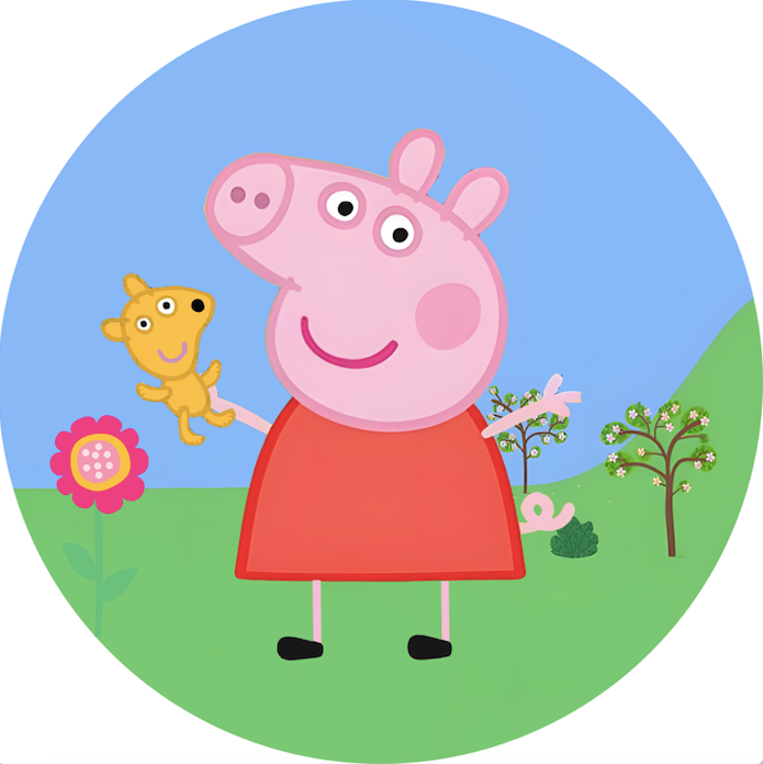 Personalizar fondo redondo de cerdo de dibujos animados, cubiertas de zócalo cilíndrico de fondo circular de cumpleaños para niños 