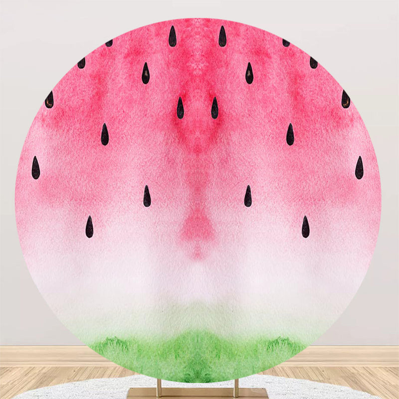 Watermelon Round Backdrops Summer Party Circle Background Girls Birthday Cake Table Banner Covers