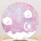 Twinkle Twinkle Little Star Round Backdrops Baby Shower Circle Background Girls Birthday Cake Table Banner Covers