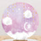 Twinkle Twinkle Little Star Round Backdrops Baby Shower Circle Background Girls Birthday Cake Table Banner Covers