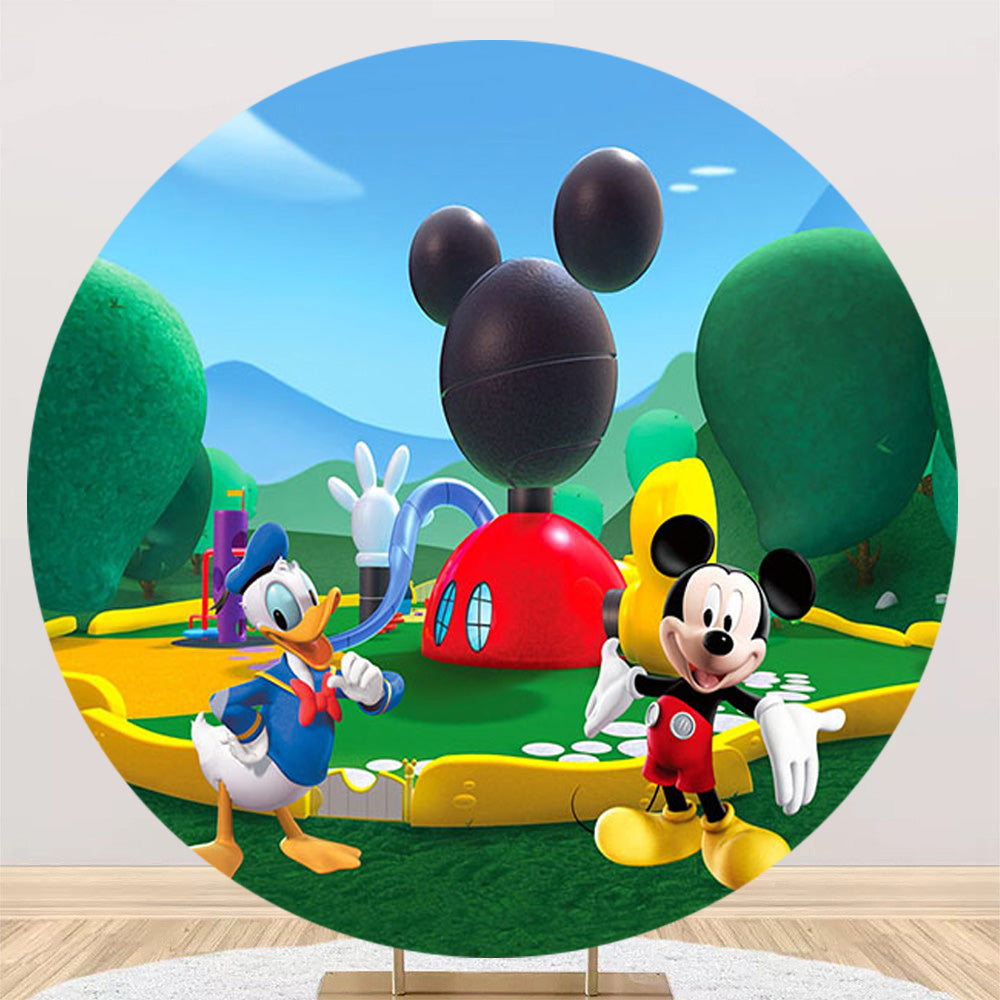 Custom Mickey Mouse Clubhouse Round Backdrops Cover