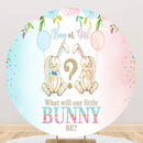 Boy and Girl Round Backdrops Bunny Party Circle Background Rabbit Girls Birthday Cake Table Banner Covers