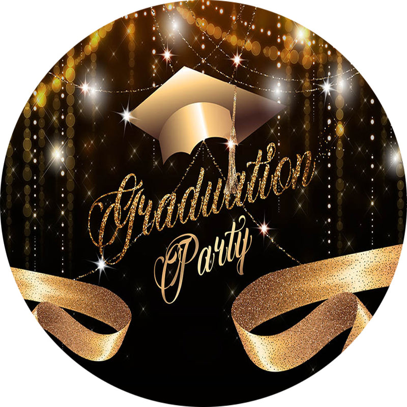 Graduation Round Backdrops Kids Party Circle Background Birthday Cake Table Banner Covers