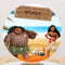 Moana Maui Round Backdrops Ocean Summer Party Circle Background Baby Cake Table Banner Covers