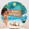 Moana Maui Round Backdrops Ocean Summer Party Circle Background Kids Cake Table Banner Covers