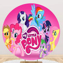 My Little Pony Round Backdrops Girls BirthdayParty Circle Background Kids Cake Table Banner Covers