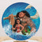 Moana Maui Round Backdrops Ocean Summer Party Circle Background Kids Birthday Cake Table Banner Covers