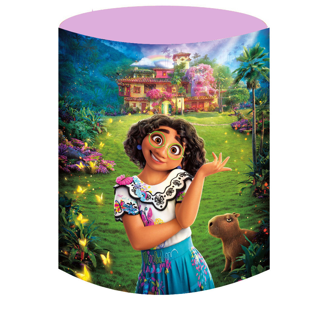 Custom Cartoon Princess Round Background Circle Backdrop Cover Set Gir ...
