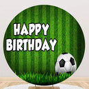 Soccer Round Backdrops Football Party Circle Background Green Lawn Cake Table Banner Covers