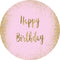 Happy Birthday Round Backdrops Pink Golden Party Circle Background Girls Birthday Cake Table Banner Covers