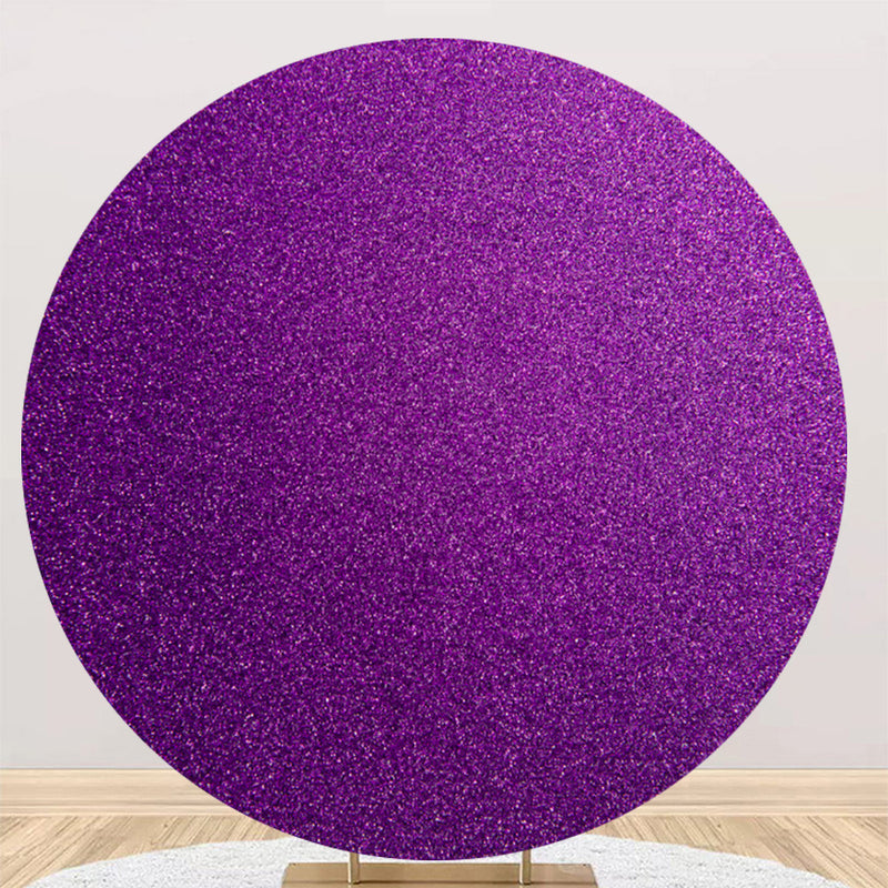 Purple Round Backdrops Glittering Shine Birthday Party Sparkling Circle Background Birthday Covers