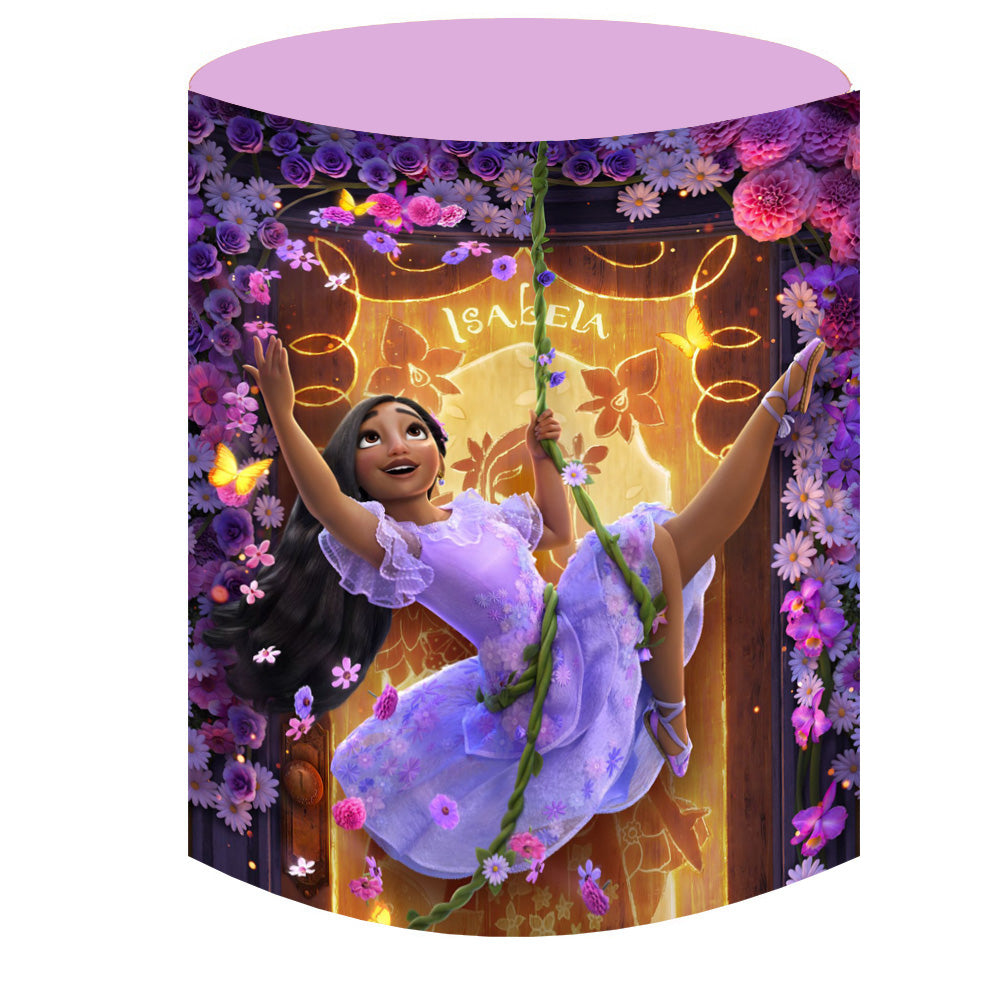 Round Princess Images Custom Cartoon Princess Round Background Circle Backdrop Cover Set Gir ...