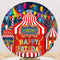 Red Circus Round Backdrop Child Birthday Circle Background Happy Birthday Photo Studio Decor Cylinder Plinth Covers