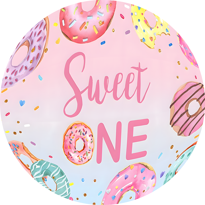 Sweet Donuts Party Round Backdrop Circle Background Baby Shower Birthday Photo StudioDecor Candy Table Banner Covers