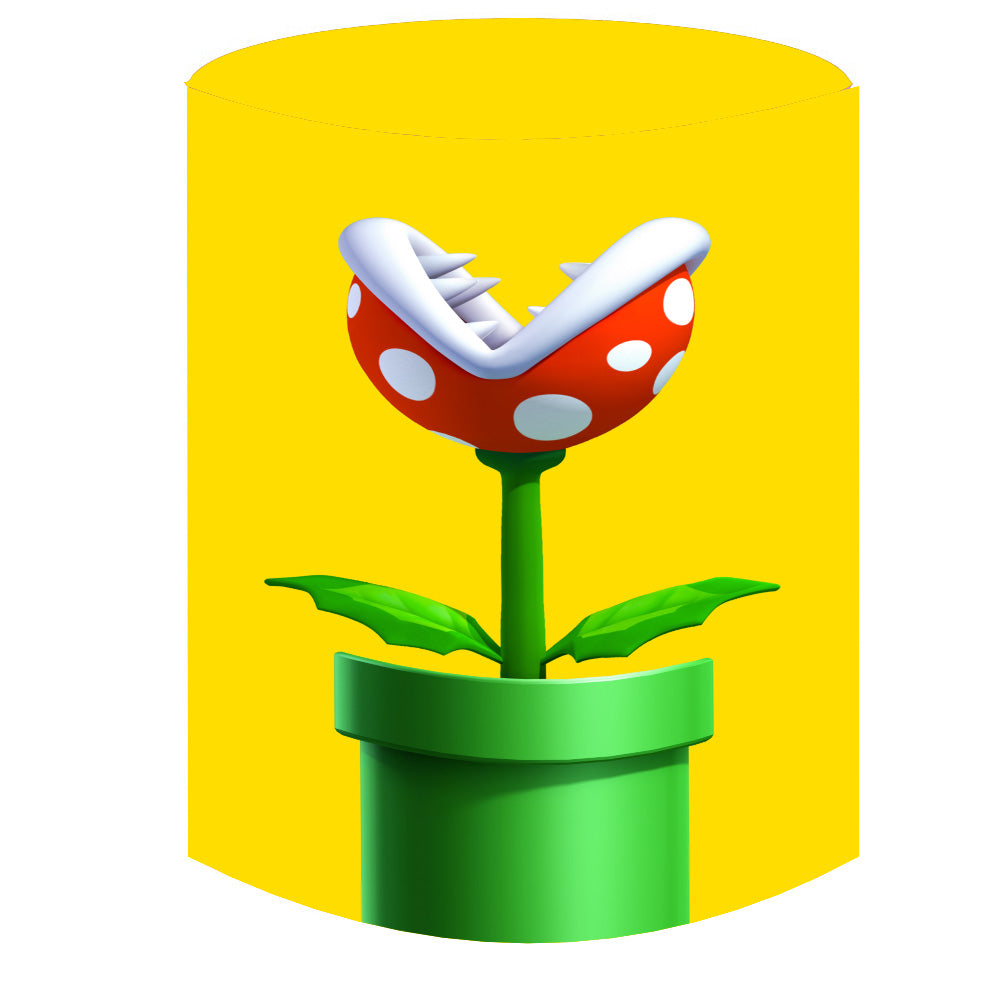 Super Mario Round Backdrop Mario Bros Birthday Circle Background Cylin ...