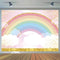 Paillettes d'or arc-en-ciel rose ciel Photocall Oh bébé fête d'anniversaire photographie toile de fond décoration arrière-plans pour Studio Photo 