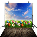 April spring sky backdrop Easter eggs photo background for photography wooden floor photo background vinyl