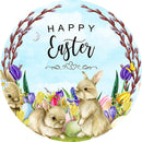 Easter Egg Round Backdrops Sunday Happy Easter Birthday Circle Background Table Banner Covers