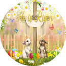 Easter Egg Round Backdrops Kids Sunday Happy Easter Birthday Circle Background Table Banner Covers