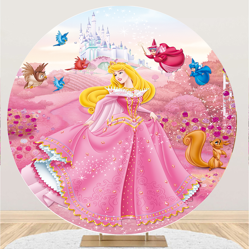 Round Princess Background Princess Party Background Decors Round Shape Girls Birthday Circle Pho ...