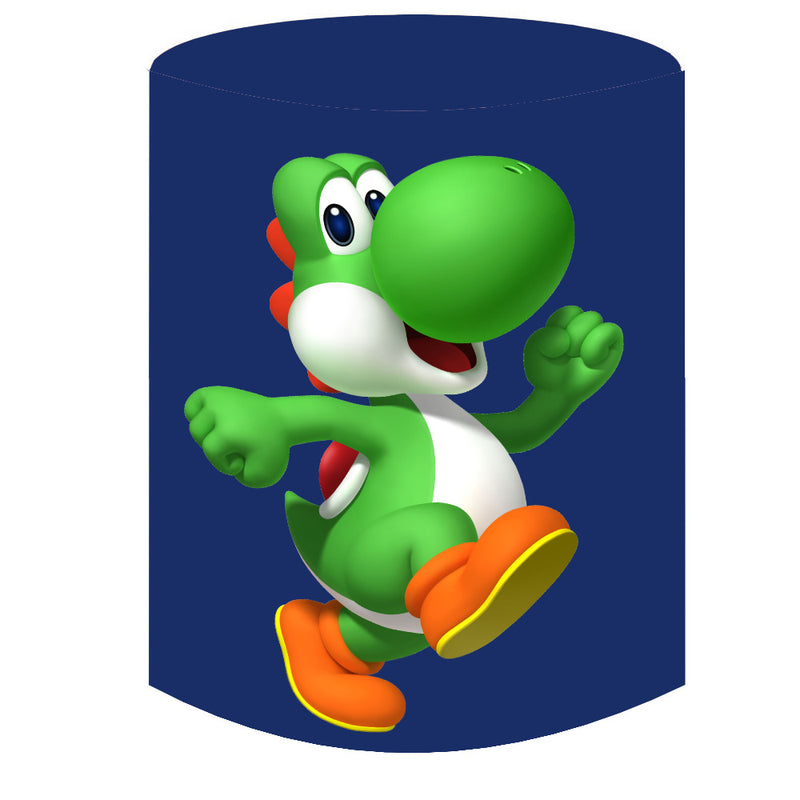 Super Mario Round Backdrop Mario Bros Birthday Circle Background Cylin ...