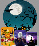Halloween Round Backdrops Horror Circle Background Night Moon Party Photo Booth Props Covers