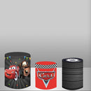 Racing Car Round Backdrop Cars Boys Birthday Circle Background Cylinder Plinth Covers